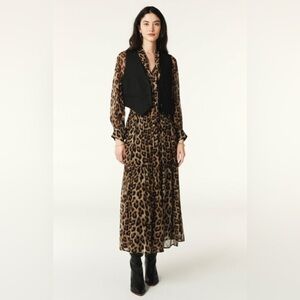BA&SH Fley Leopard Print Skirt, EU36/S